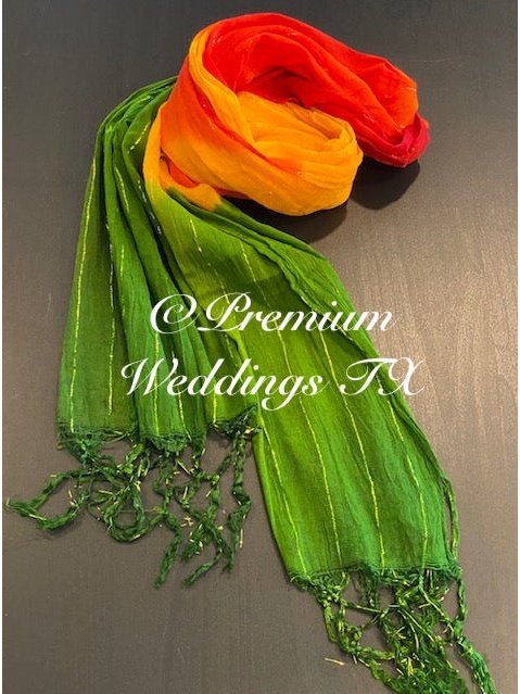 Men's Dupatta - Yellow/Red/Green - Premium Weddings TX
