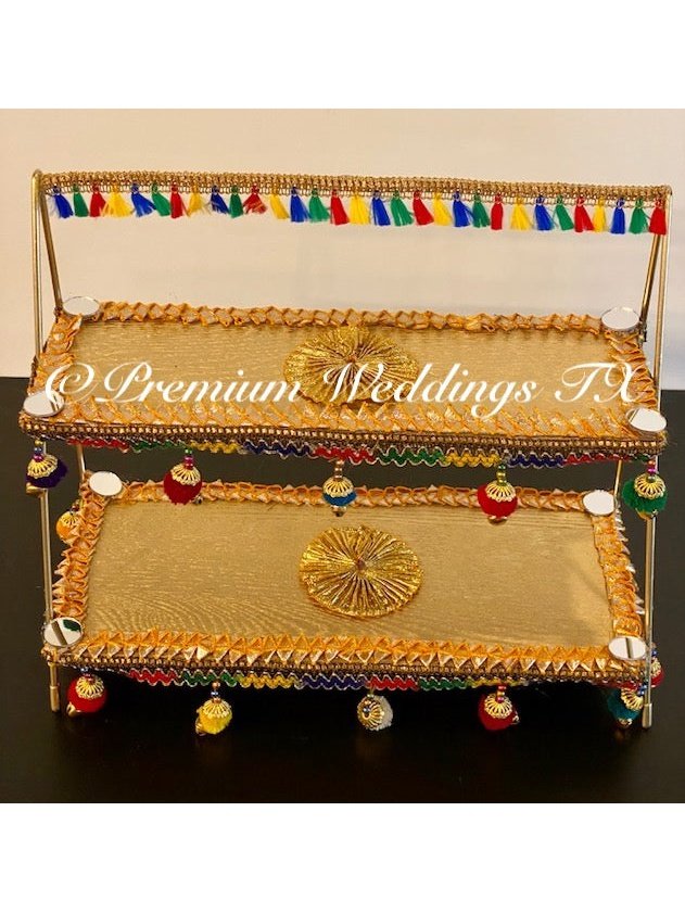 Gold Decorative Stand - Premium Weddings TX