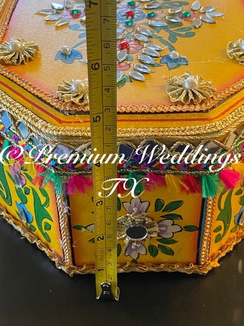 Yellow Handmade Jewelry Box - Premium Weddings TX