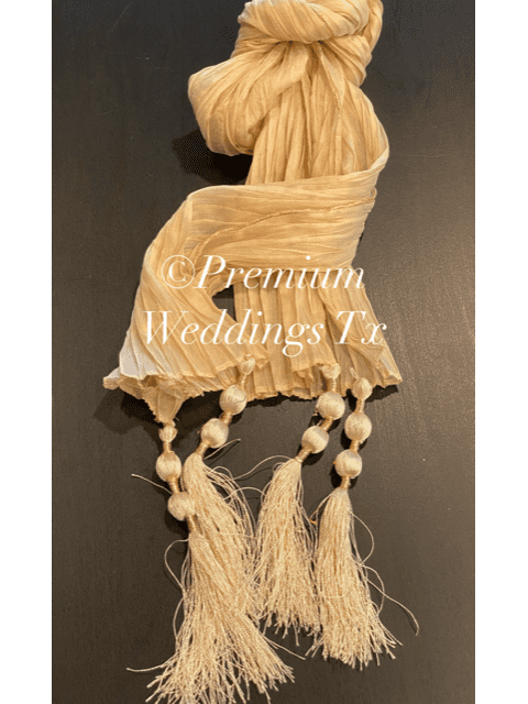 Men's Dupatta - Pastel Gold/Beige - Premium Weddings TX