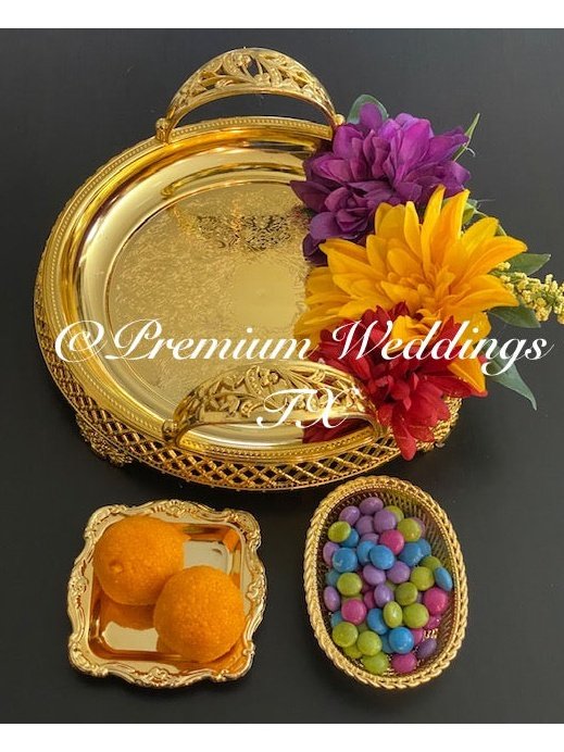 Round Mehndi Thaali - Premium Weddings TX