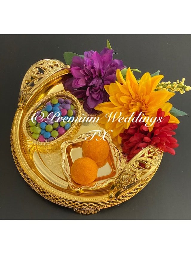 Round Mehndi Thaali - Premium Weddings TX