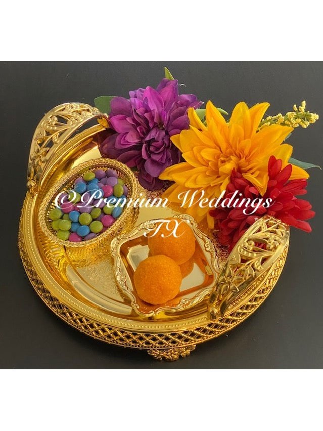 Round Mehndi Thaali - Premium Weddings TX