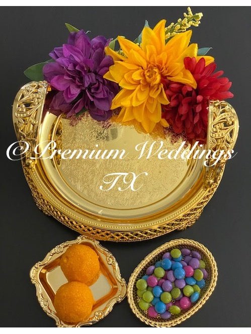 Round Mehndi Thaali - Premium Weddings TX
