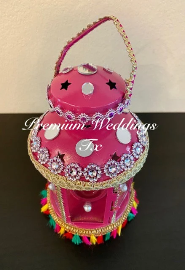 Handmade Embellished Pink Lantern - 1 PC - Premium Weddings TX