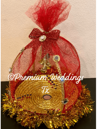 Red Bow Large Chabba Tokra - Premium Weddings TX