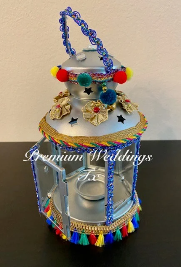 Handmade Embellished Silver Lanterns, Lanterns, Centerpieces, Decorations, Shaadi Decor, Wedding Decor, Handmade Lanterns, Handmade Shaadi Decor, Handmade Pithi Decor, Handmade Mayoon Decor, Dholki Decor, Sangeet decor, Haldi decor