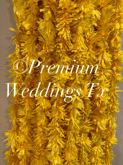 Eco-Friendly Yellow Flower Backdrop Garlands - Premium Weddings TX