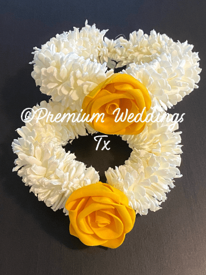 Yellow Necklace Gajra Set - Premium Weddings TX