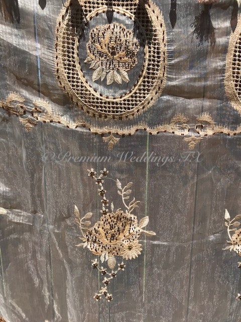 Embroidered Chadar Sehra - Premium Weddings TX