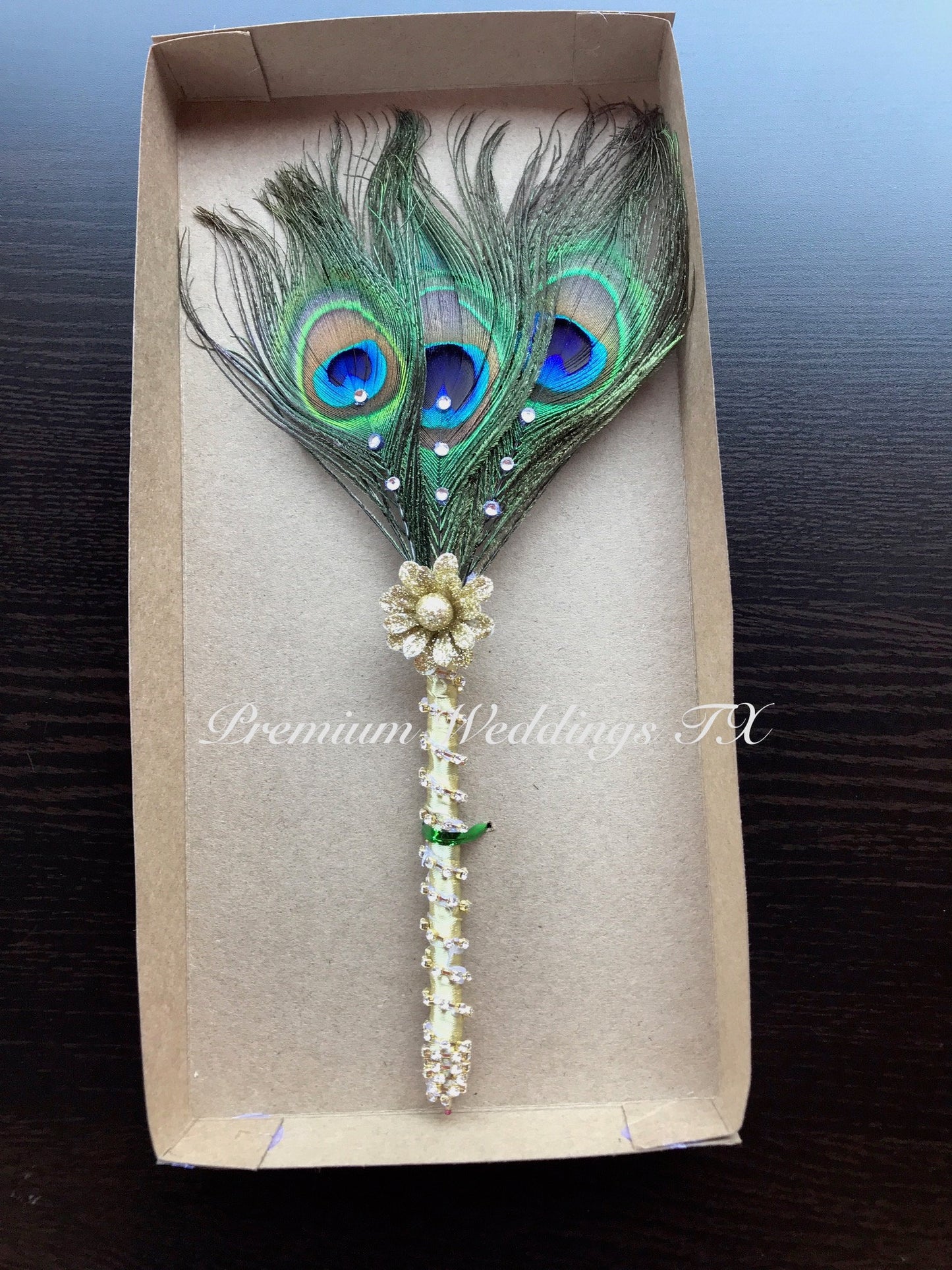 3 Peacock Feather Nikkah Pen - Premium Weddings TX