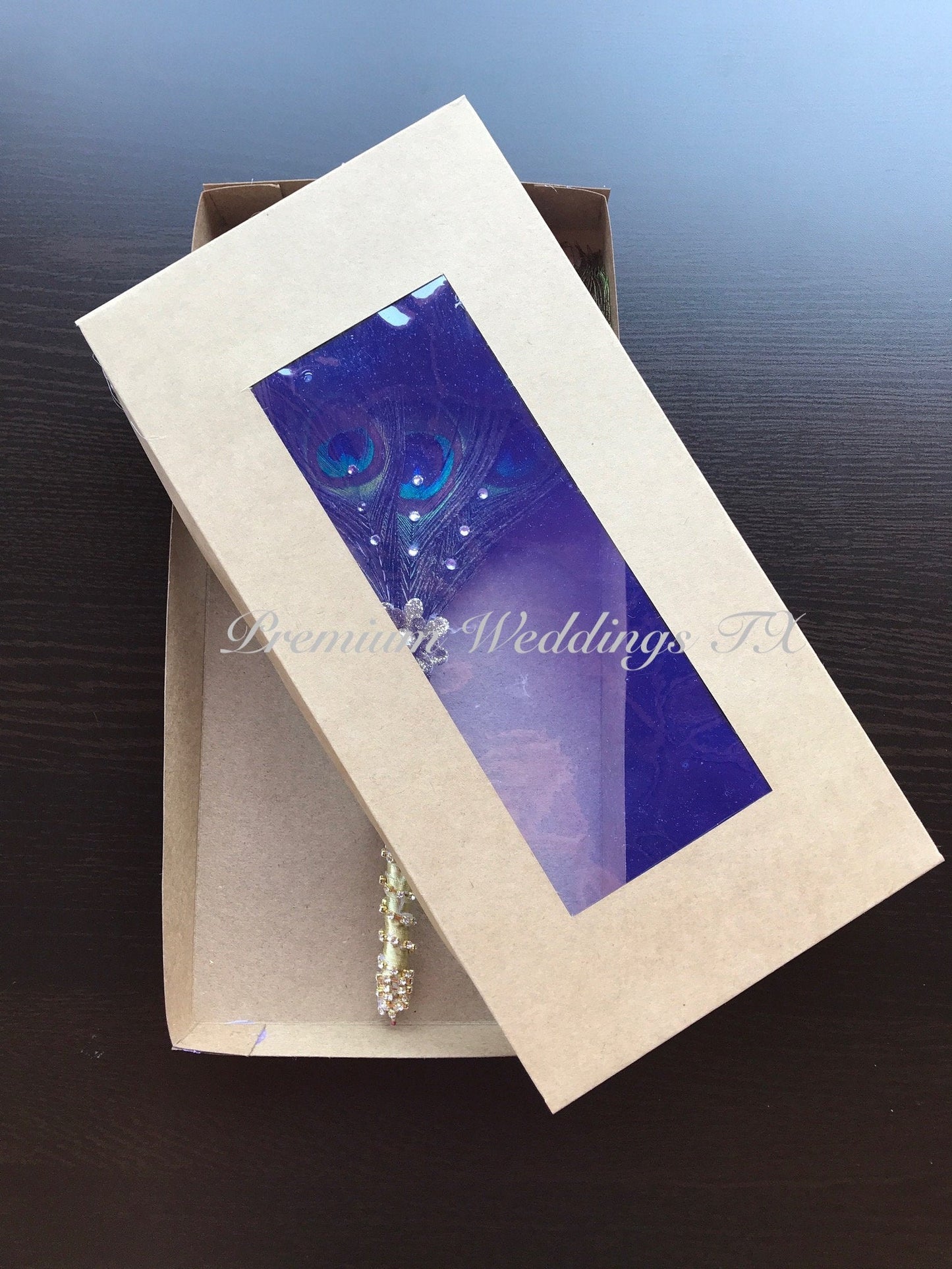 3 Peacock Feather Nikkah Pen - Premium Weddings TX