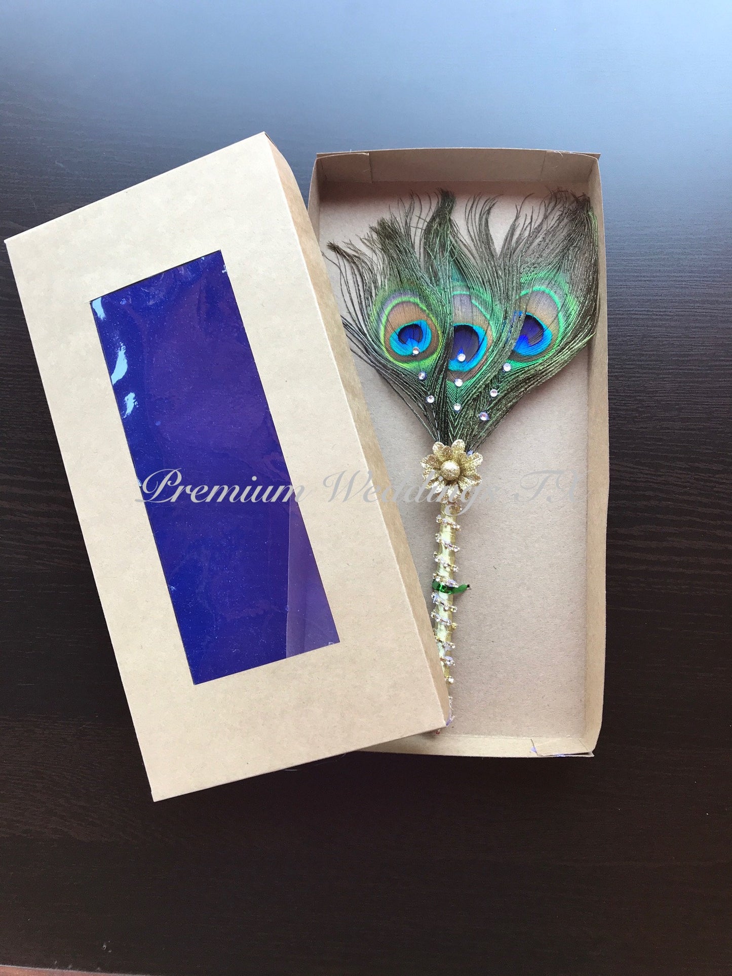 3 Peacock Feather Nikkah Pen - Premium Weddings TX