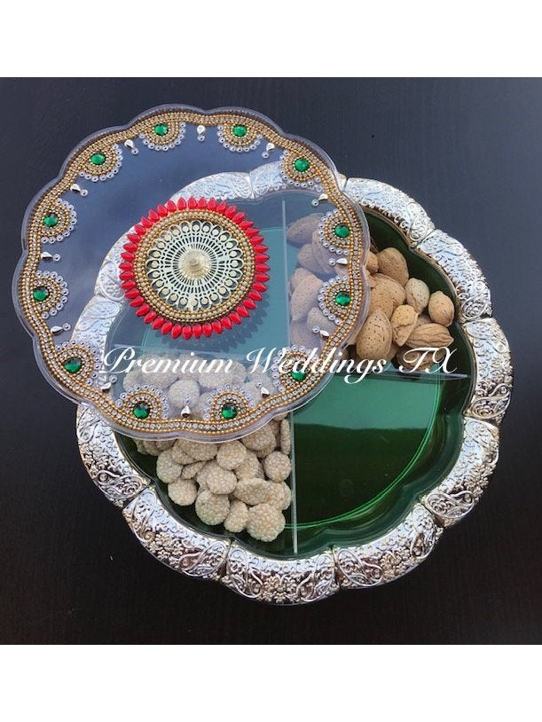 Green Dry Fruit Decorative Box - Premium Weddings TX