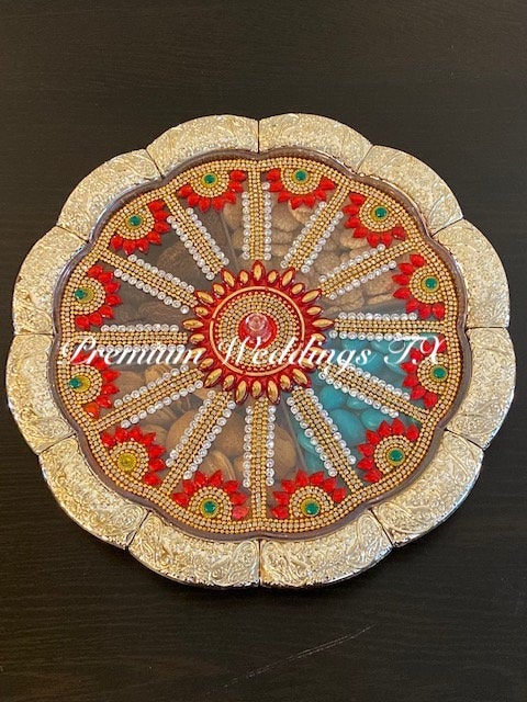 Red Dry Fruit Decorative Box - Premium Weddings TX