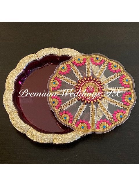 Pink Dry Fruit Decorative Box - Premium Weddings TX