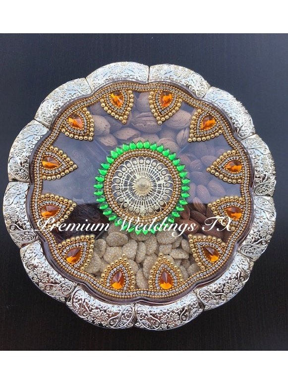 Dry Fruit Decorative Box Yellow - Premium Weddings TX