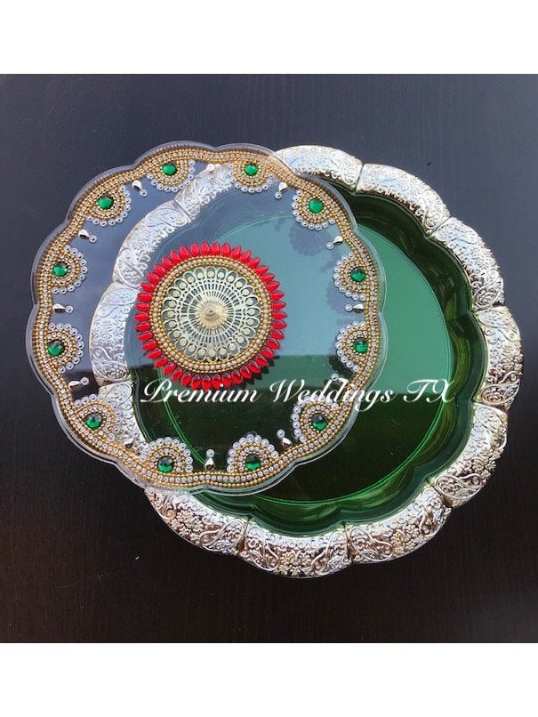 Green Dry Fruit Decorative Box - Premium Weddings TX