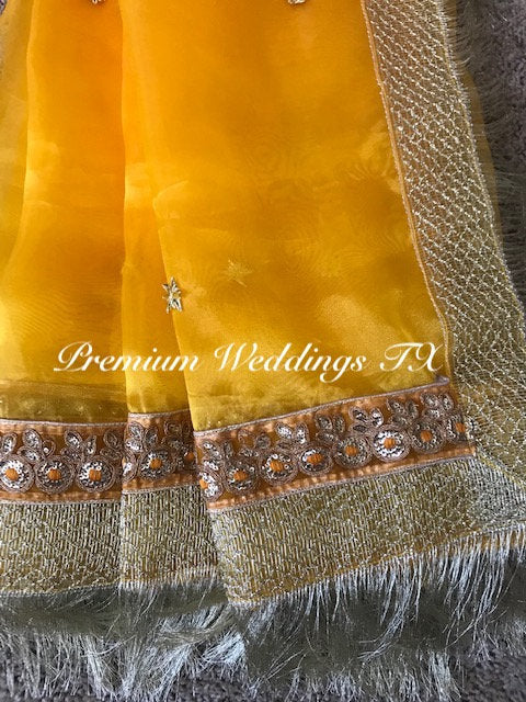 Yellow Mayoon Dupatta - 1Ct - Premium Weddings TX