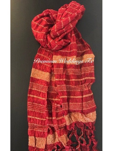 Red Men's Dupatta - 1Ct - Premium Weddings TX