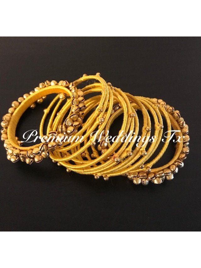 Ghungroo Resham Bangles Set - Premium Weddings TX