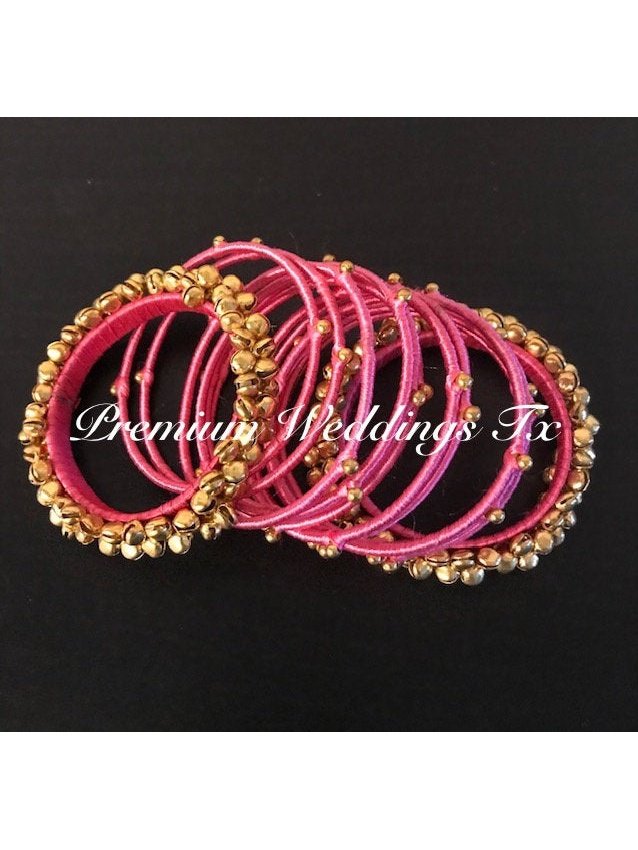 Ghungroo Resham Bangles Set - Premium Weddings TX
