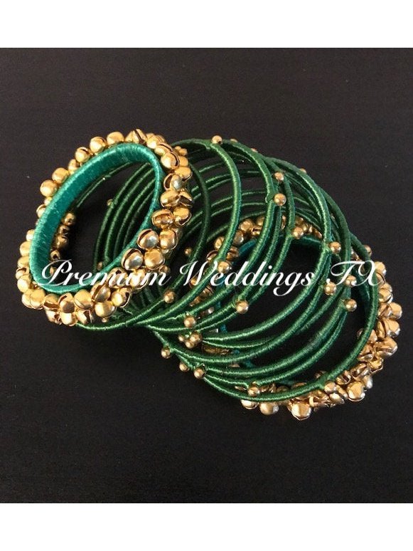 Ghungroo Resham Bangles Set - Premium Weddings TX