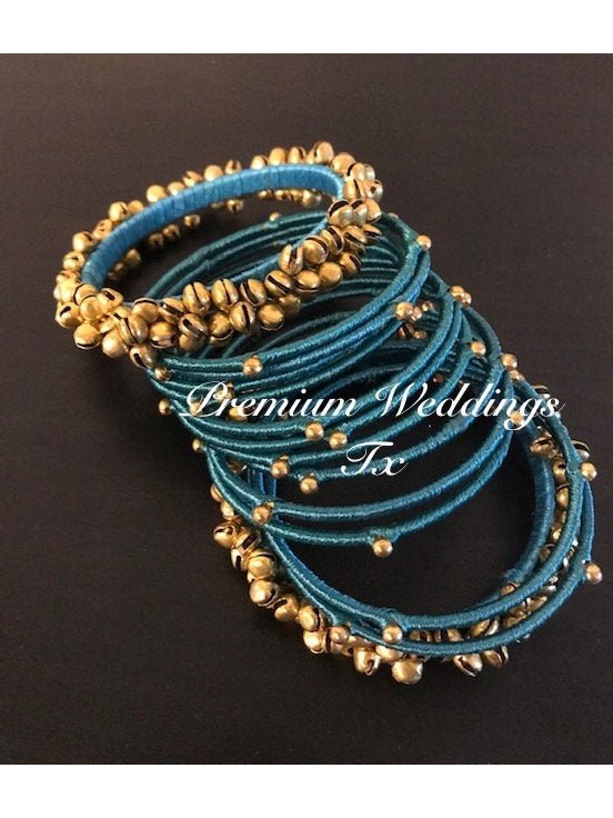 Ghungroo Resham Bangles Set - Premium Weddings TX