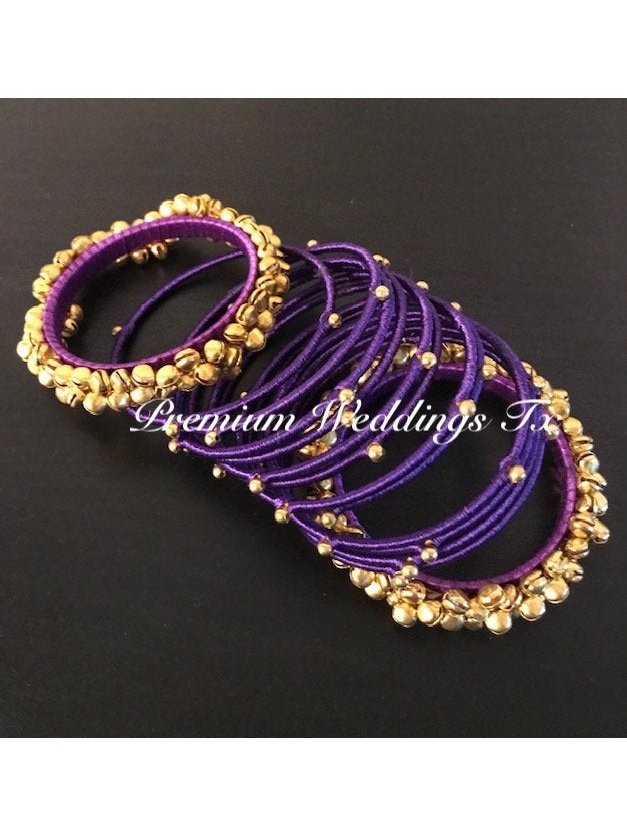 Ghungroo Resham Bangles Set - Premium Weddings TX