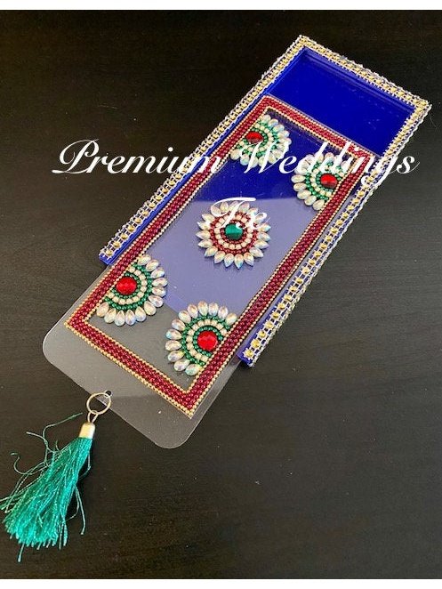 Blue Acrylic Money Envelopes - 1Ct - Premium Weddings TX