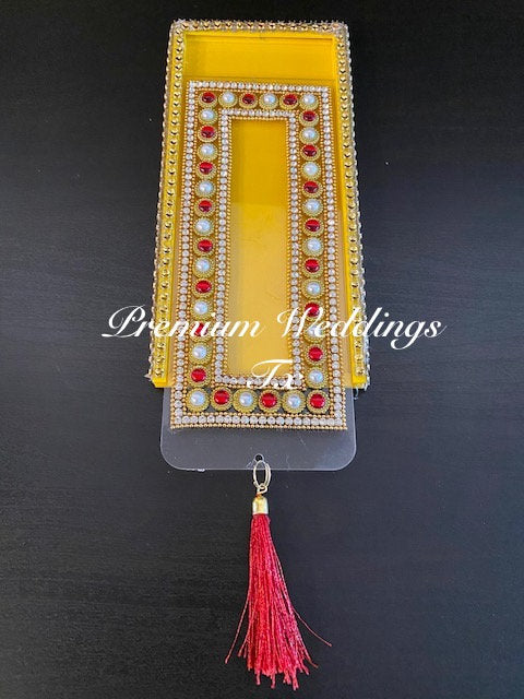 Yellow Acrylic Money Envelopes - 1Ct - Premium Weddings TX
