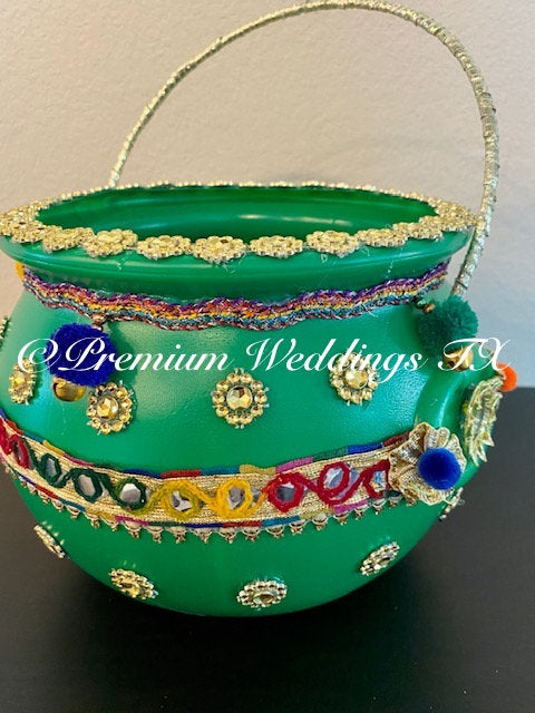 Green Flower Baskets - Premium Weddings TX