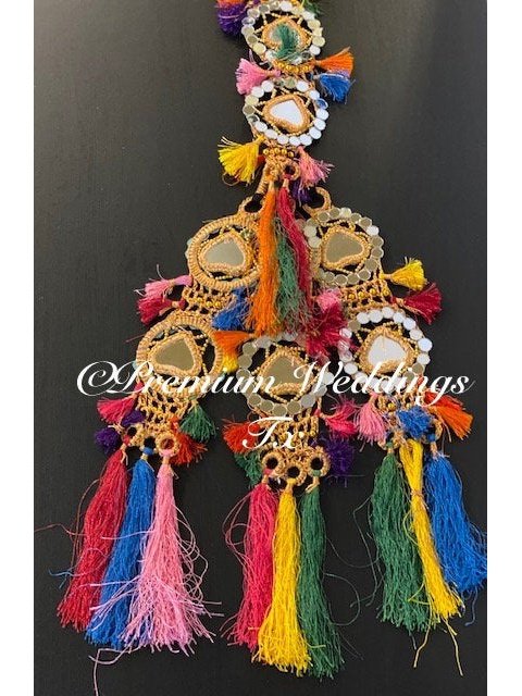 MultiColor Resham Mirror Paranda - Premium Weddings TX