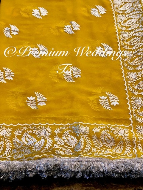 Yellow Haldi / Mayoun Dupatta - 1Ct - Premium Weddings TX
