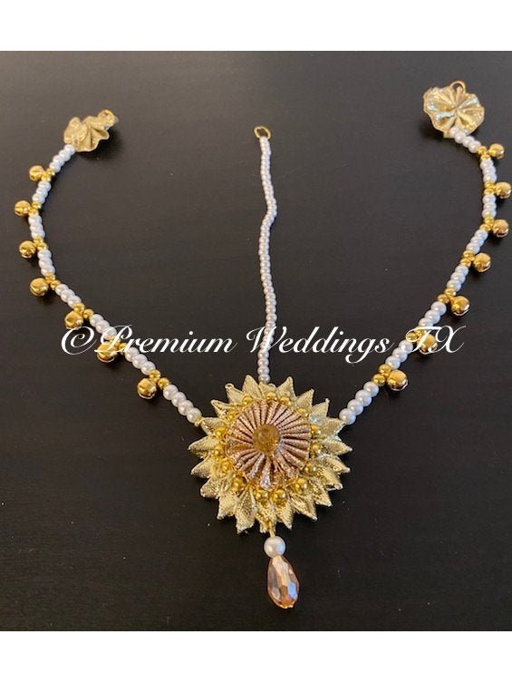 Gotta Jewelry Maang Tikka - Pearl