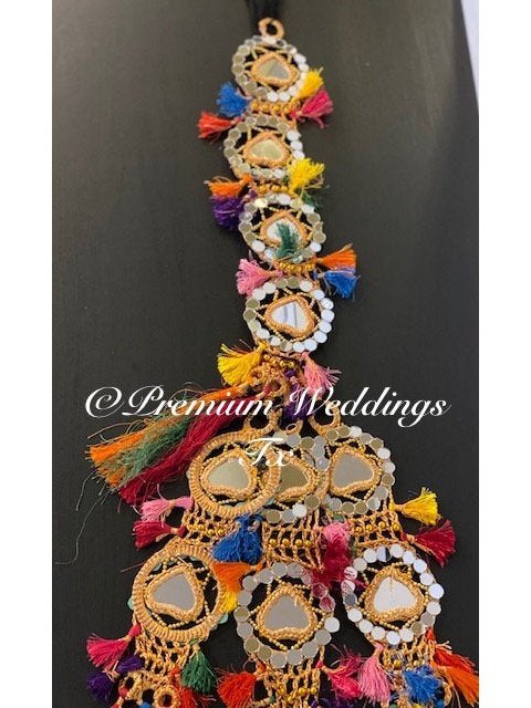 MultiColor Resham Mirror Paranda - Premium Weddings TX