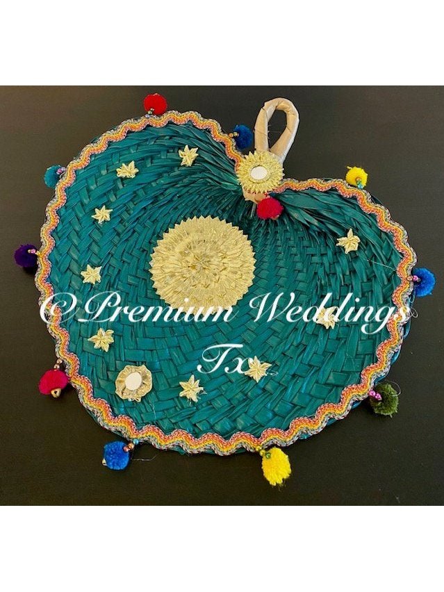 Teal Decorative Hand Fan - Premium Weddings TX