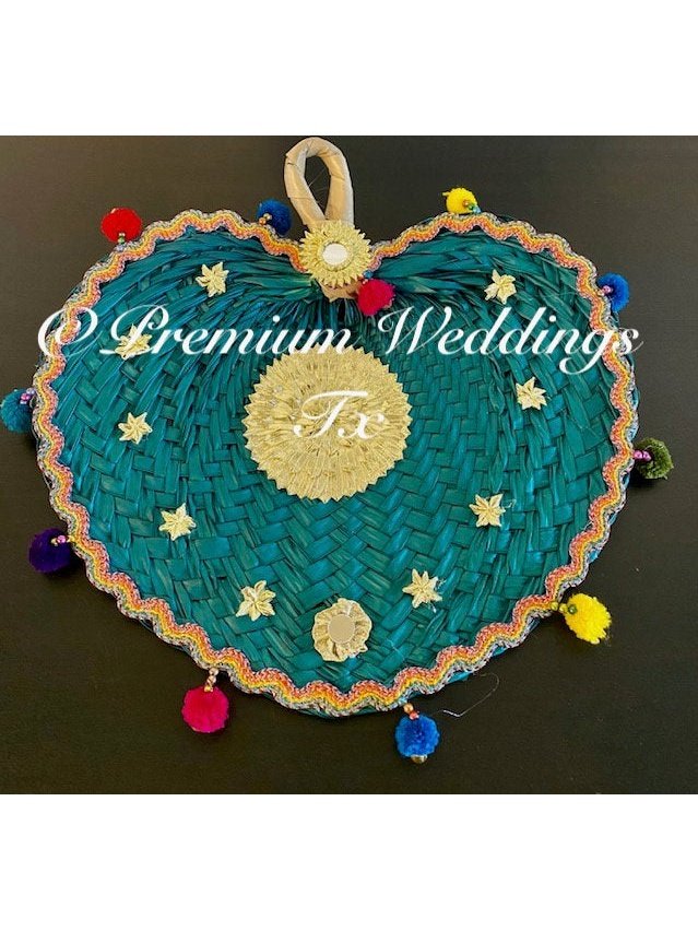 Teal Decorative Hand Fan - Premium Weddings TX