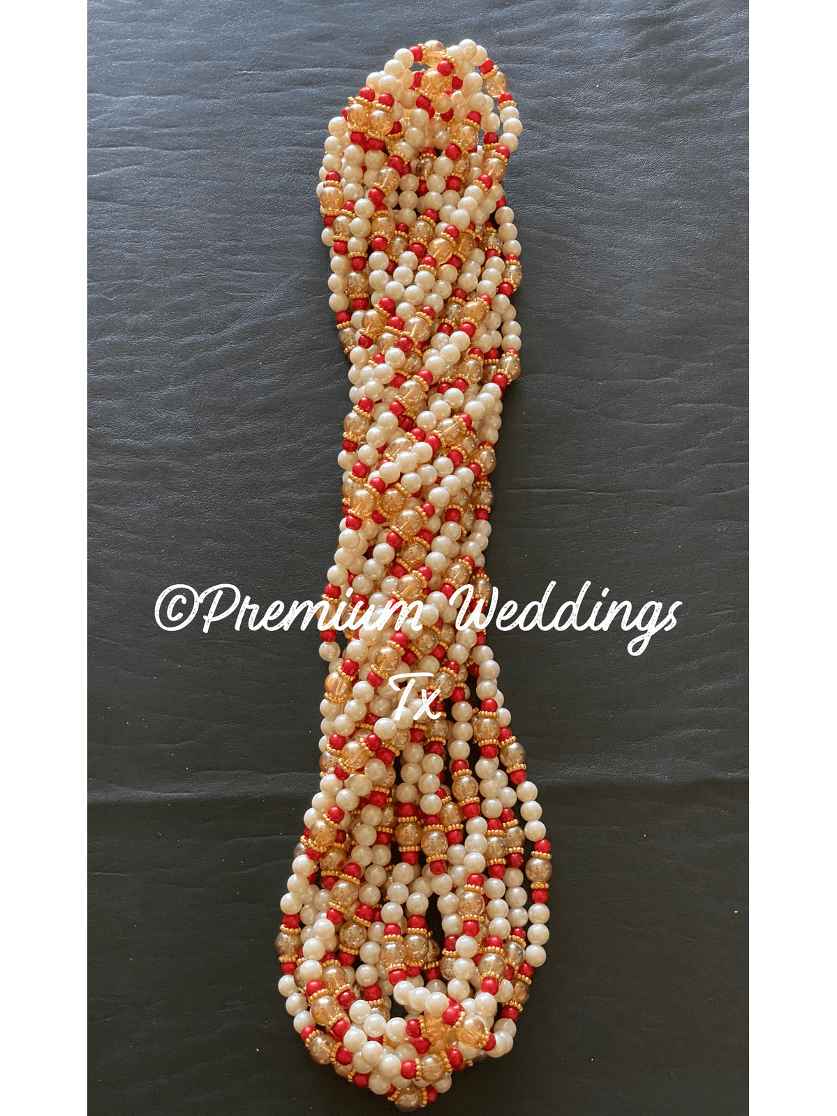 Milni Mala Haar - Red/Gold/Pearl - Premium Weddings TX
