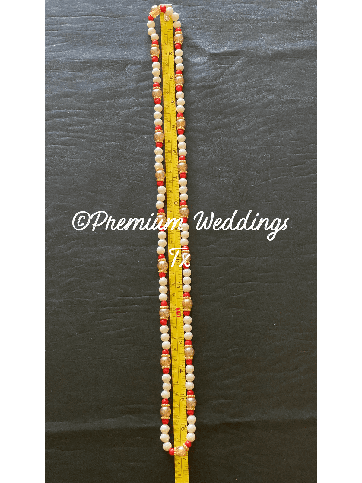 Milni Mala Haar - Red/Gold/Pearl - Premium Weddings TX