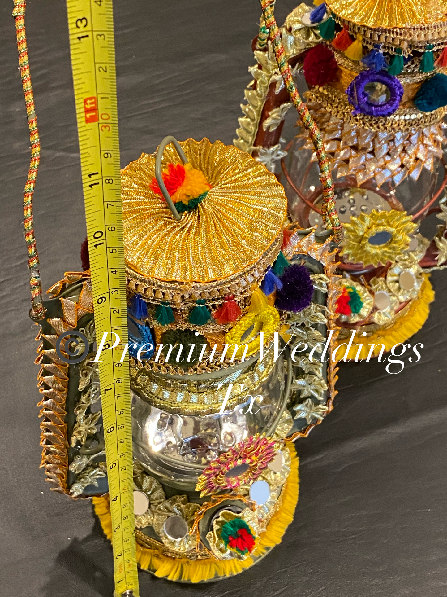 LED Decorative Lantern - Handmade - 1Ct - Premium Weddings TX