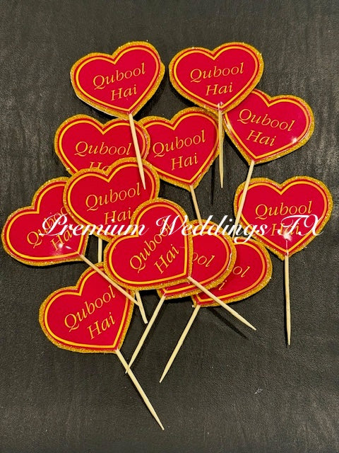 QABOOL HAI CUPCAKE TOPPER - English | Urdu - Premium Weddings TX