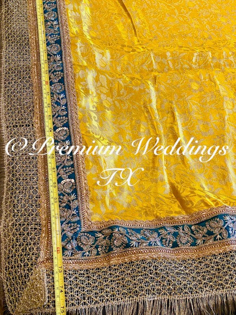 Mayoon Spreader - Yellow | Blue Banarsi | Orange | Pink - Premium Weddings TX