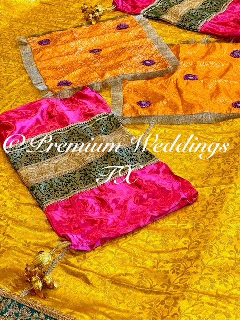 Mayoon Spreader - Yellow | Blue Banarsi | Orange | Pink - Premium Weddings TX