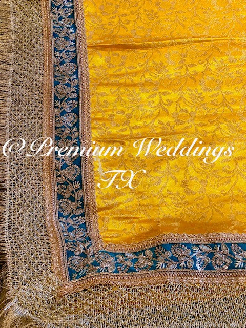 Mayoon Spreader - Yellow | Blue Banarsi | Orange | Pink - Premium Weddings TX