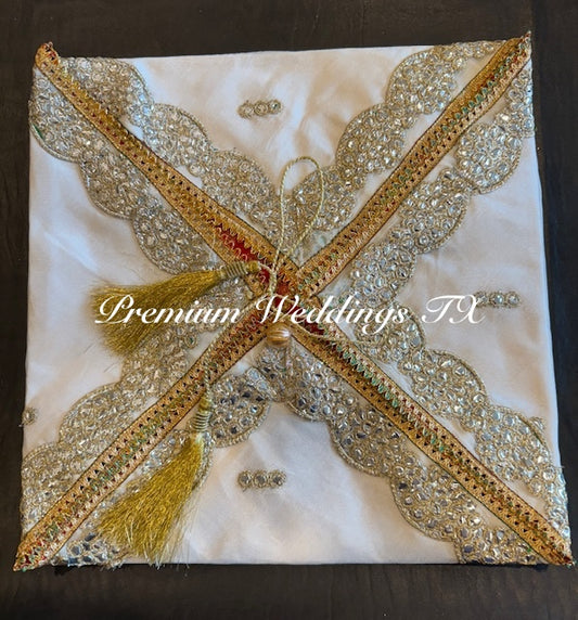 White Gold Saree Envelope - 1 PC