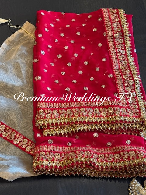 Red Nikkah Dupatta