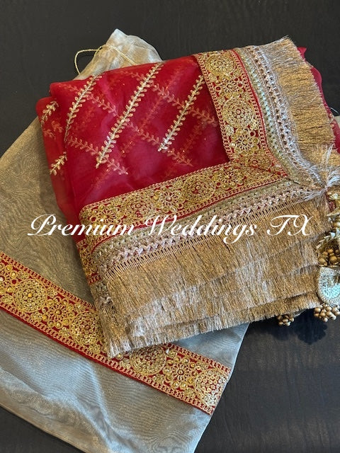Red Nikkah Dupatta