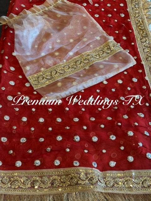Red Nikkah Dupatta
