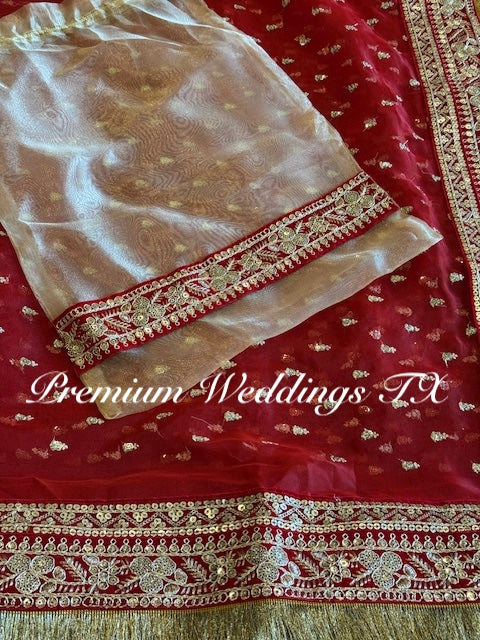 Red Nikkah Dupatta